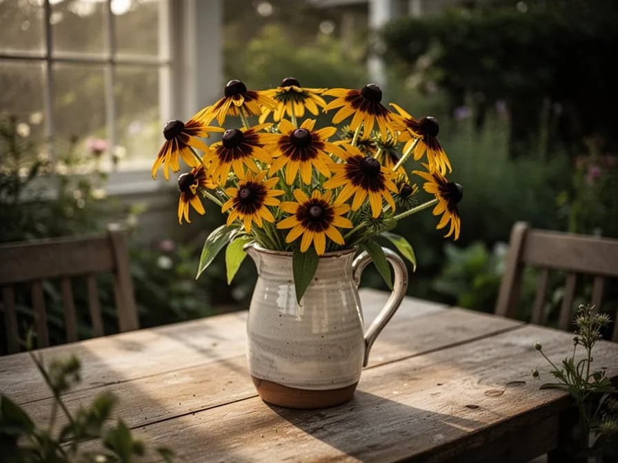 Corona otoñal de rudbeckia