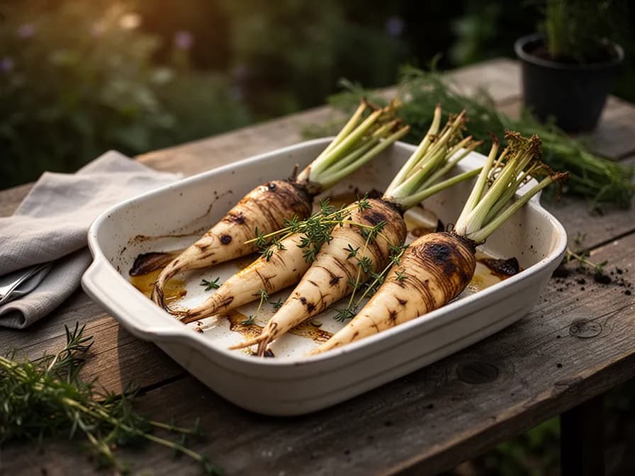 Roasted Salsify with Brown Butter and Thyme