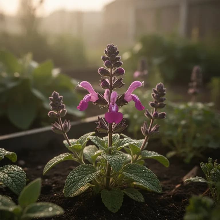 Brilliant red flower spikes of Salvia splendens in full bloom
