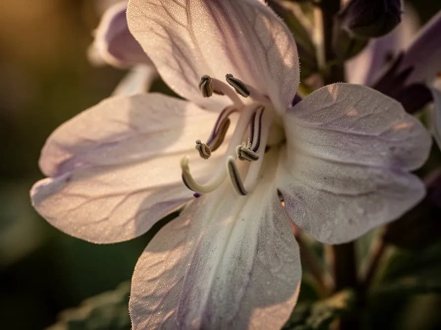 Gärtner beim Ausputzen verblühter Salbei-Blütenstiele mit einer Gartenschere