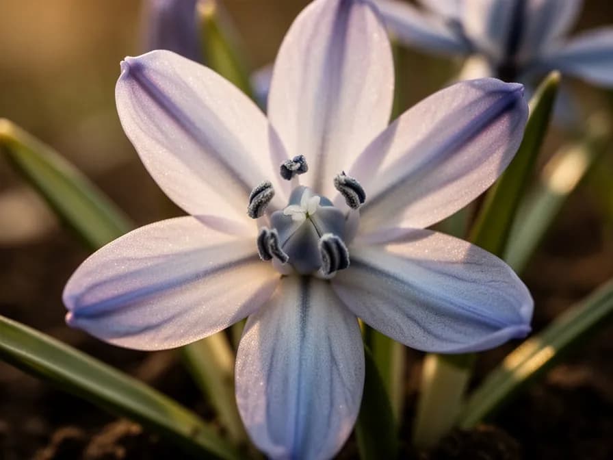 Kleine braune Scilla siberica-Zwiebeln bereit zur Herbstpflanzung
