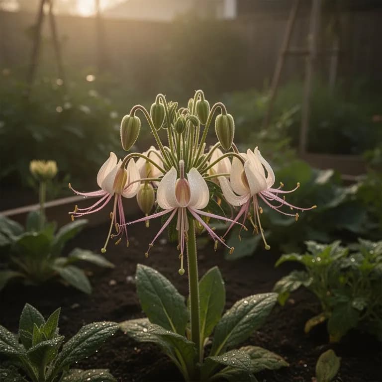 Ein Taubenschwänzchen besucht Spinnenblumen für Nektar