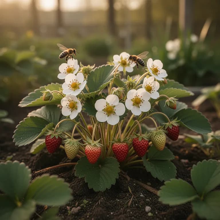Zarte weiße Blüten der Alpen-Erdbeere