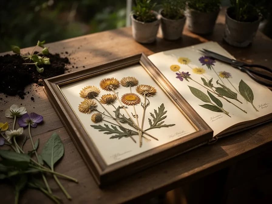 Getrockneter Strohblumenkranz