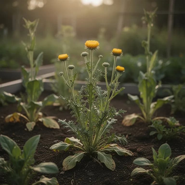 Plantas jóvenes de flor de paja con follaje verde plateado