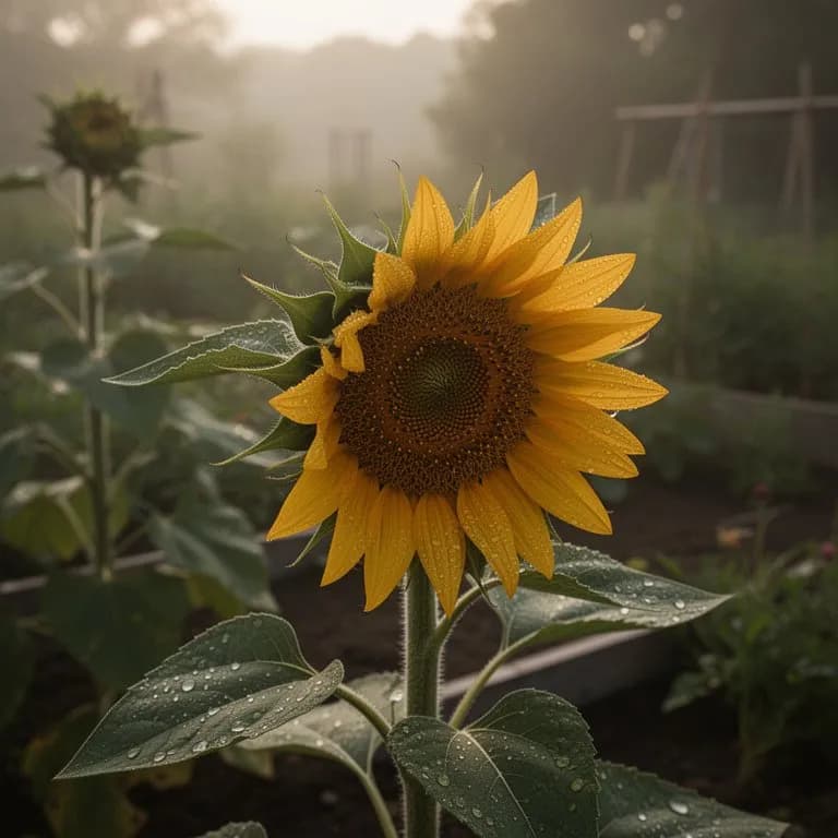 Bumblebee collecting pollen from the disc florets of a sunflower head