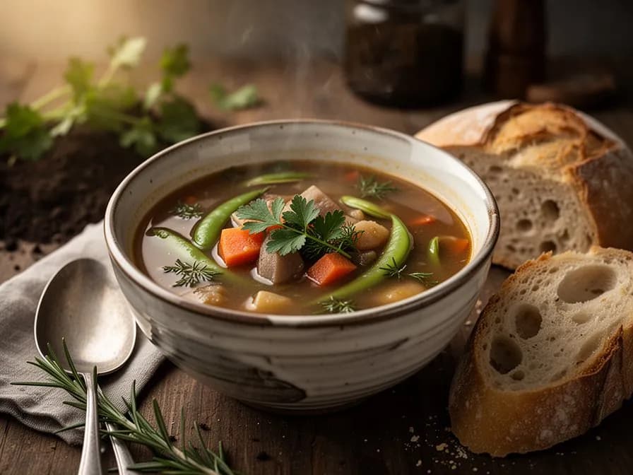 Gebratene Schwertbohne mit Knoblauch und Chili
