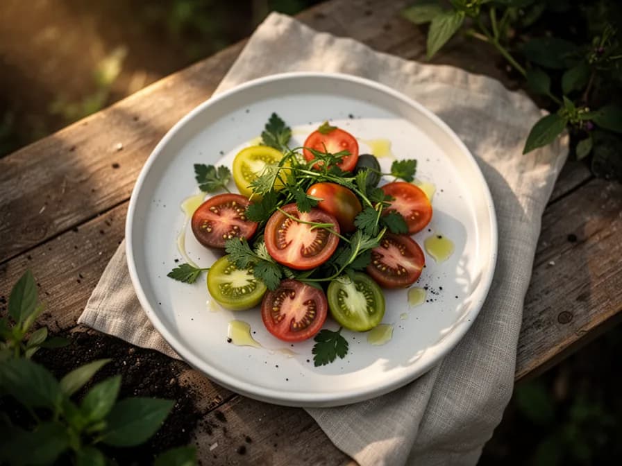Selbstgemachtes Tamarillo-Chutney in einem Glasgefäß mit ganzen Früchten daneben