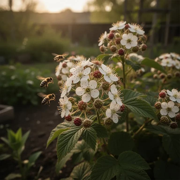 Große weiße Zimthimbeerblüte in voller Blüte