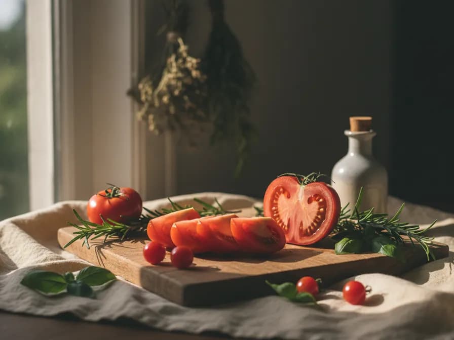 Close-up of a Early Girl tomato
