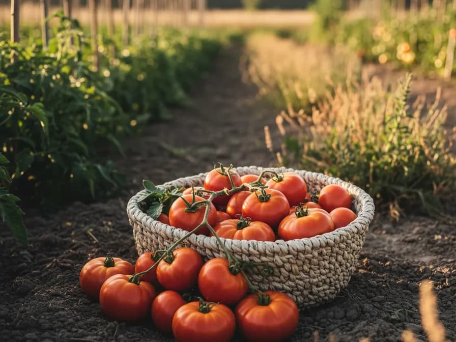 Early Girl tomato prepared for a simple tomato dish