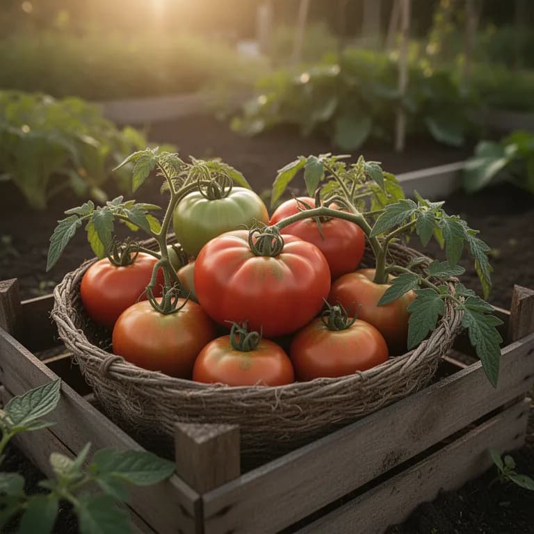 Oxheart tomato turning from green to deep pink-red as it ripens on the vine
