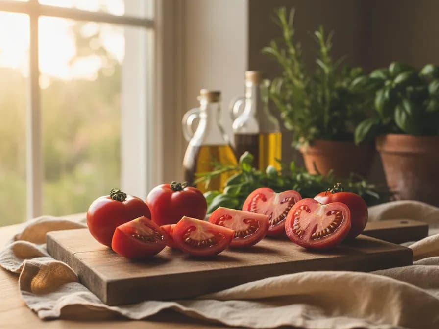 Close-up of a Principe Borghese tomato