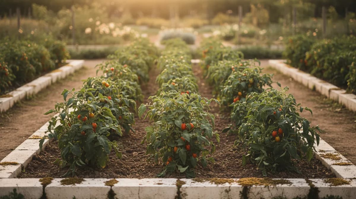 Principe Borghese tomato plant growing in a sunny bed