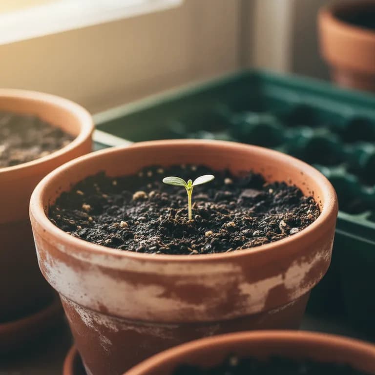 Principe Borghese tomato seedling with young true leaves