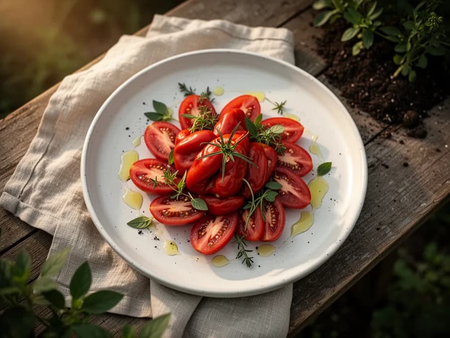 Reichhaltige selbstgemachte San-Marzano-Tomatensauce köchelt in einem Topf