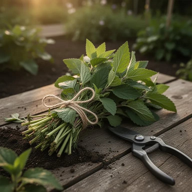 Hojas y botones florales recién cosechados de la planta del dolor de muelas