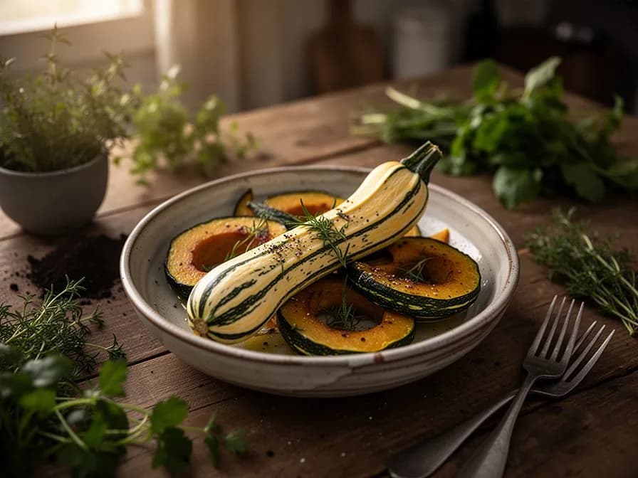 Gegrillter Tromboncino mit Zitrone und Minze