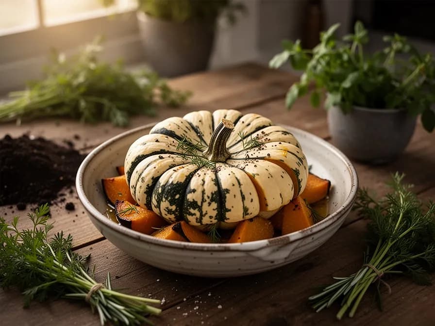 Roasted Turban Squash Wedges