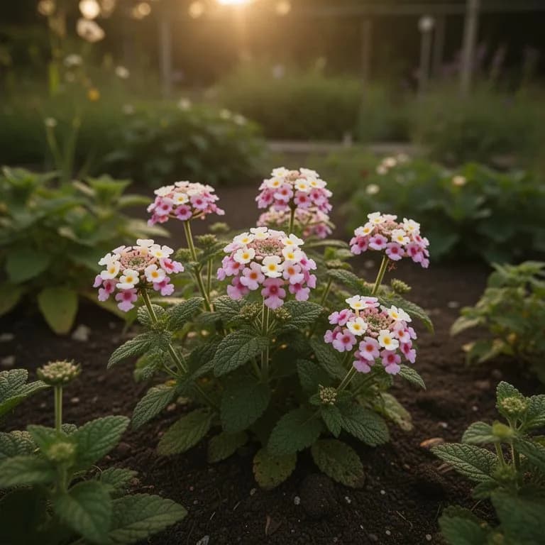 Verbena en varios colores, incluidos rosa, violeta y blanco