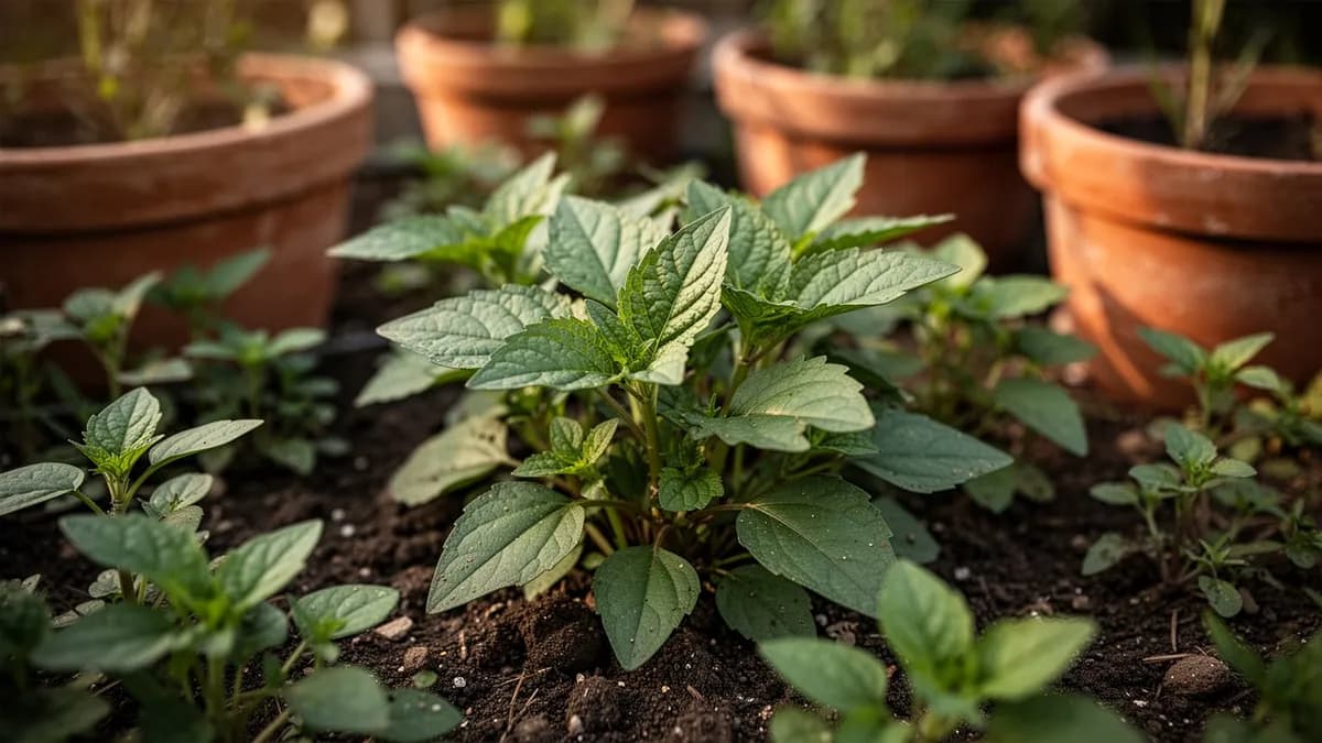 Esqueje fresco de cilantro vietnamita con nudos visibles, listo para propagarse en agua