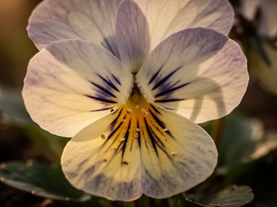 Ein großer Bestand blühender Duftveilchen bedeckt ein schattiges Gartenbeet