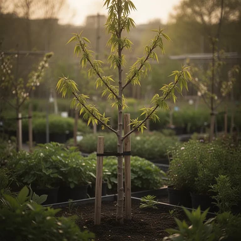 Zelkova serrata mit frischem Frühjahrslaub in leuchtendem Grün