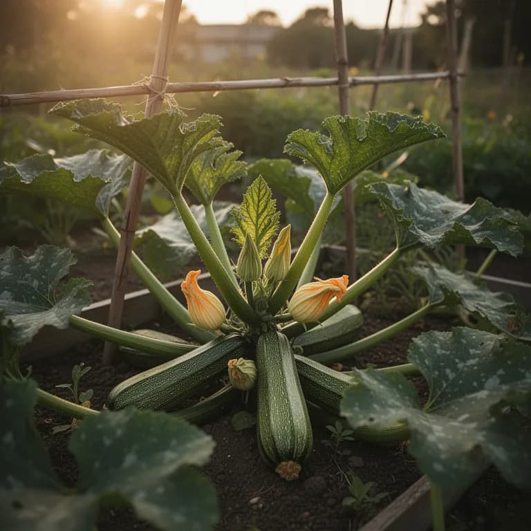 Calabacín en la planta