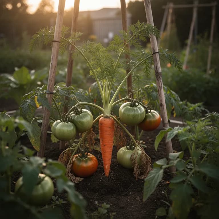 Mature carrots being pulled