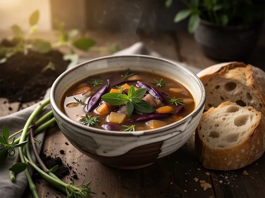 Gebratene Drachenzunge-Bohnen mit Knoblauch und Zitrone