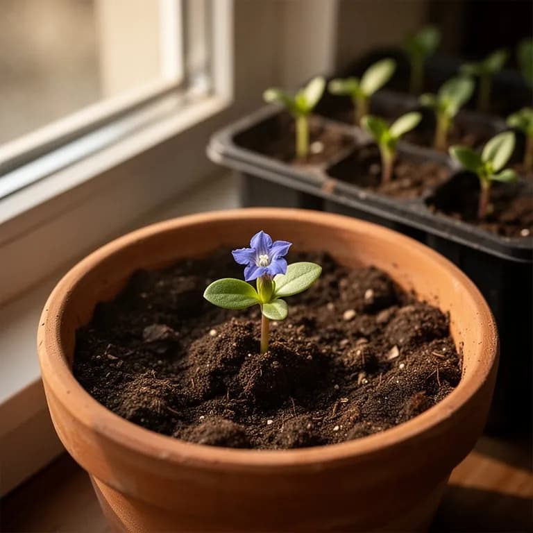 Junger Enziansämling, der im Frühjahr austreibt