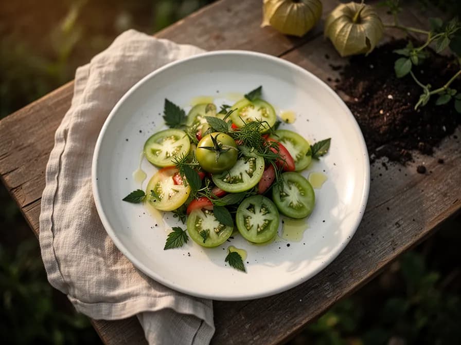 Peeled ground cherries revealing golden fruits