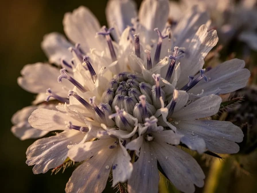 Getrockneter Knautia-Samenstand-Kranz