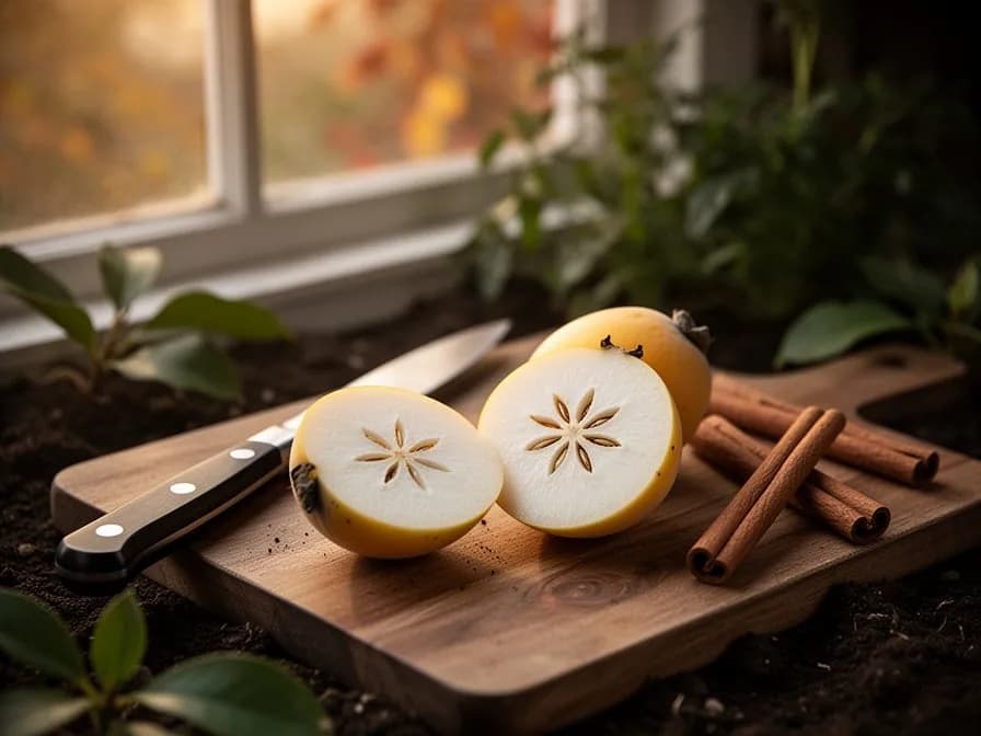Geröstete Wollmispel-Mandel-Tarte