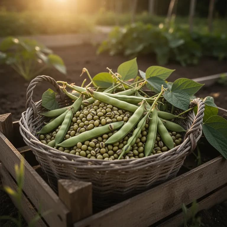 Dried mung bean pods being threshed to release green beans