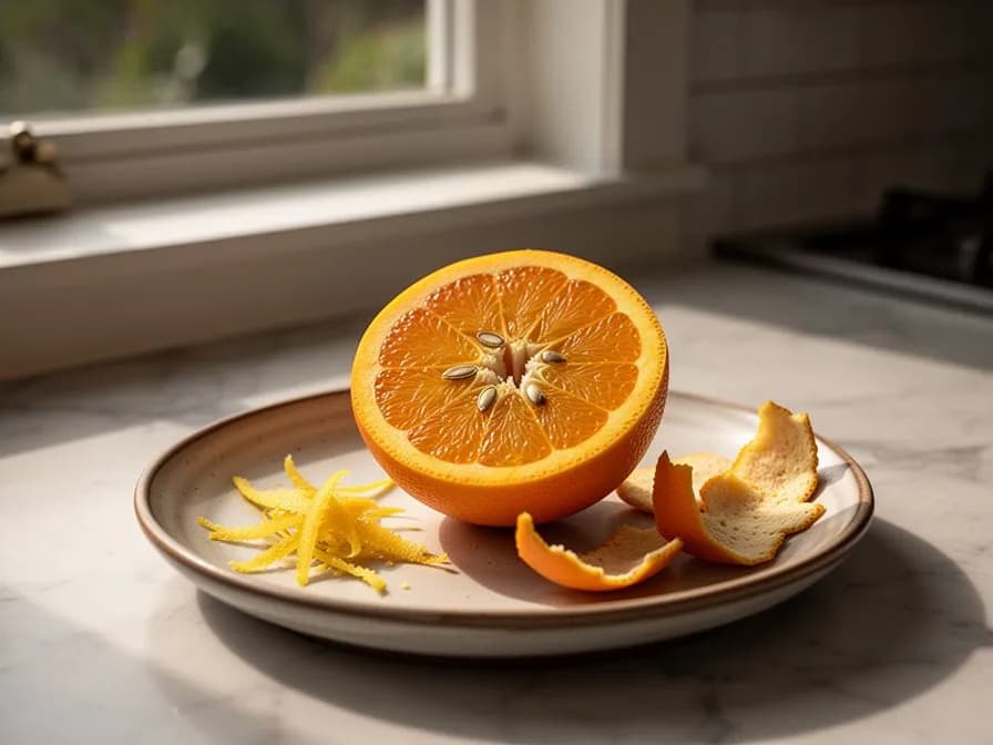Mature orange tree laden with ripe fruit