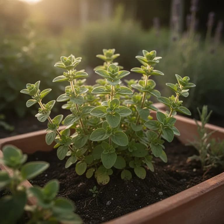 Nahaufnahme der goldenen Oregano-Blätter mit leuchtend gelbgrüner Farbe