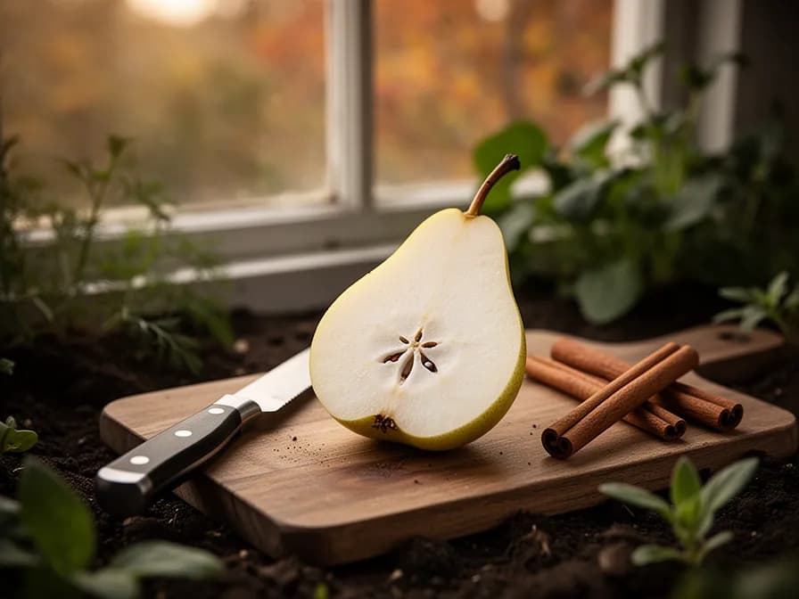 Wine-Poached Pears with Cinnamon
