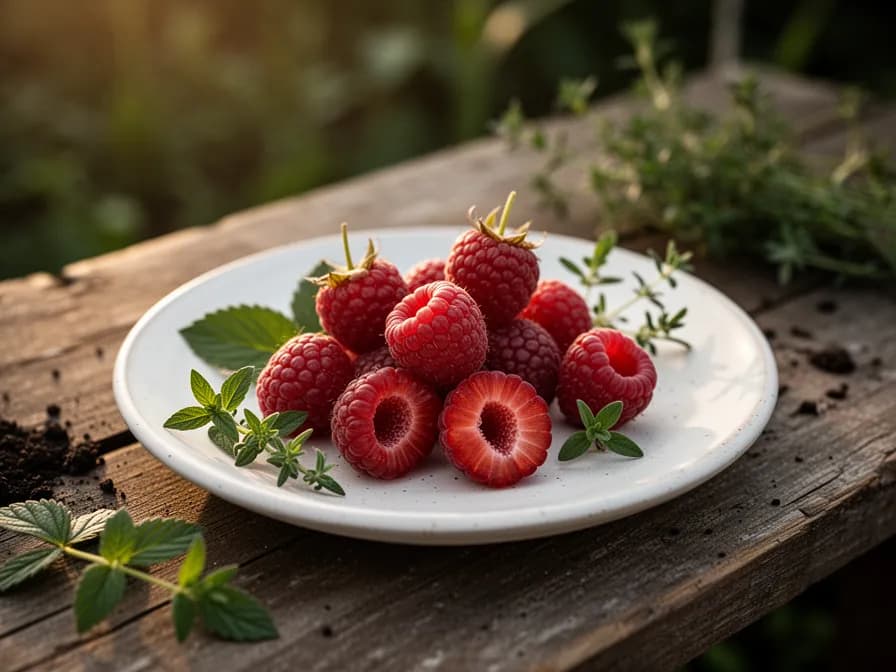 Comparison of red, golden, and black raspberry varieties in harvest bowls
