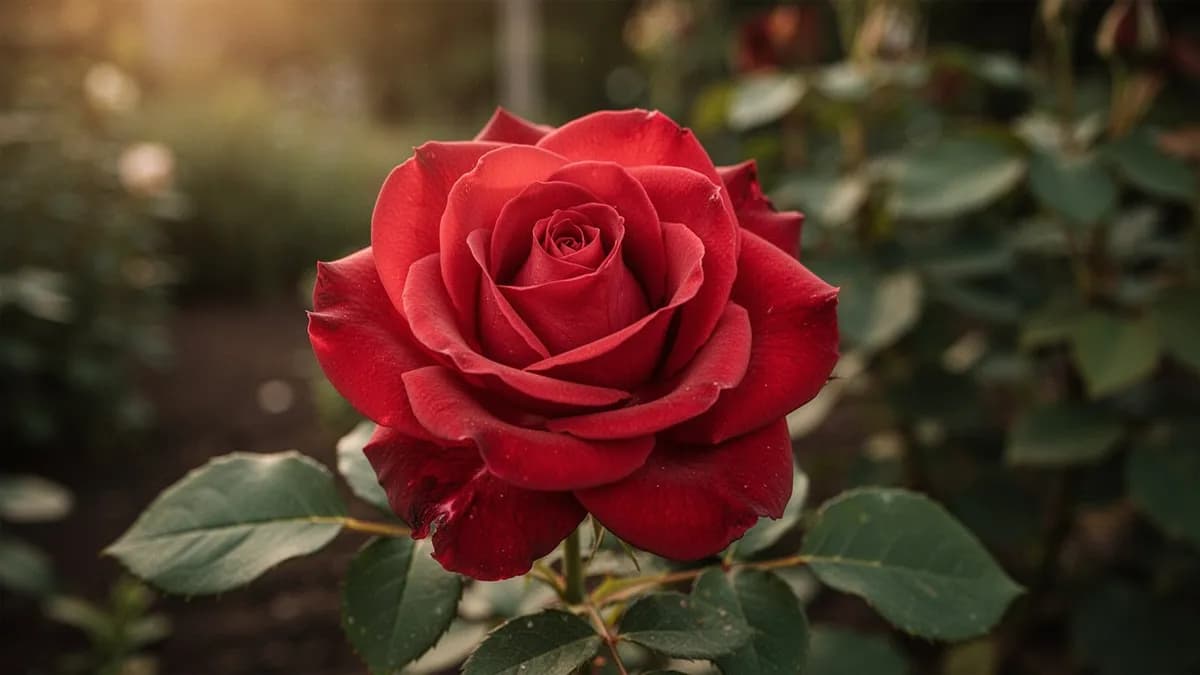 Jardinero podando un rosal con tijeras de poda afiladas