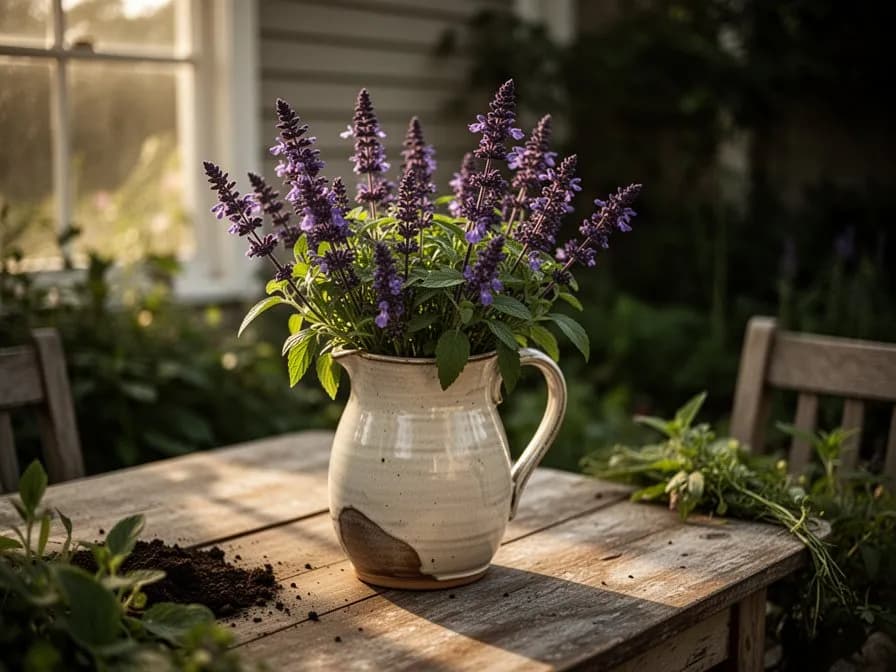 Arreglo floral seco de salvia