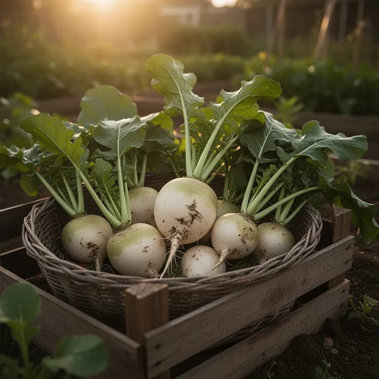 Freshly harvested purple top white globe turnips