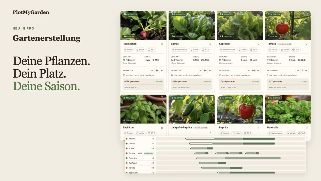 Gartenerstellung: Pflanzenfotos, Mengen und ein Pflanzkalender für die Saison